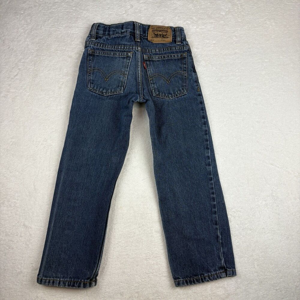 Vintage Levis 514 Slim Straight Jeans Boys 6 Regular Med Wash Adj Waist Red Tag